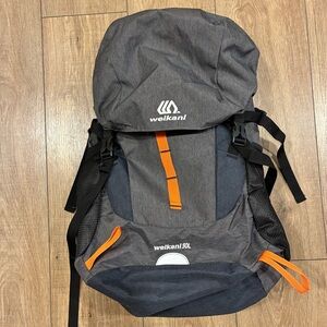 Weikani 50L Gray and Orange camping Men's Backpack